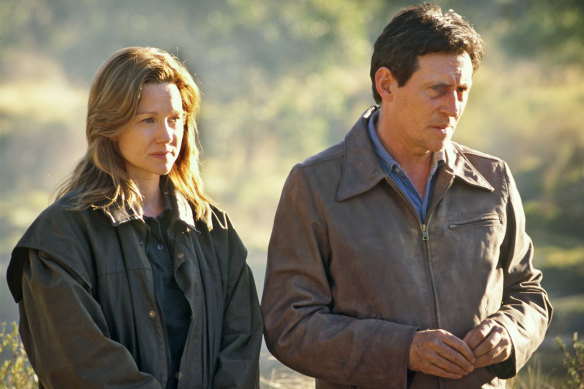 Gabriel Byrne with Laura Linney in Australian film Jindabyne.