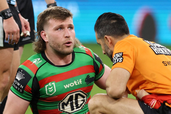 Jai Arrow is laid low with back spasms against Cronulla.