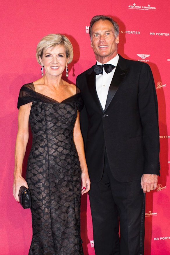 Foreign Affairs Minister Julie Bishop and David Patton at February's MAAS Fashion Ball at the Powerhouse Museum.