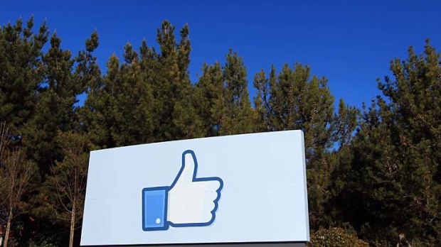 A giant 'like' icon outside Facebook headquarters in Menlo Park, California.