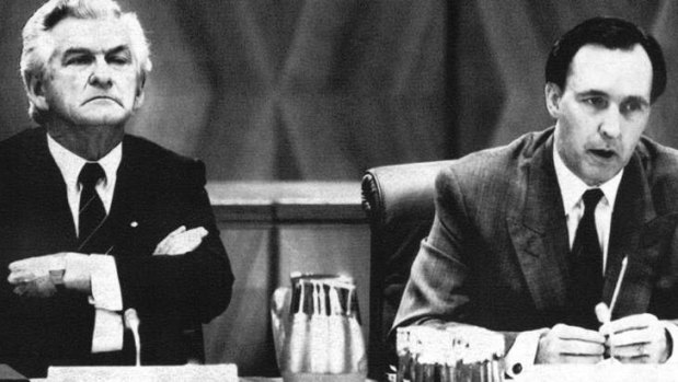 Bob Hawke, left, and Paul Keating implemented policies the promoted growth and fairness.