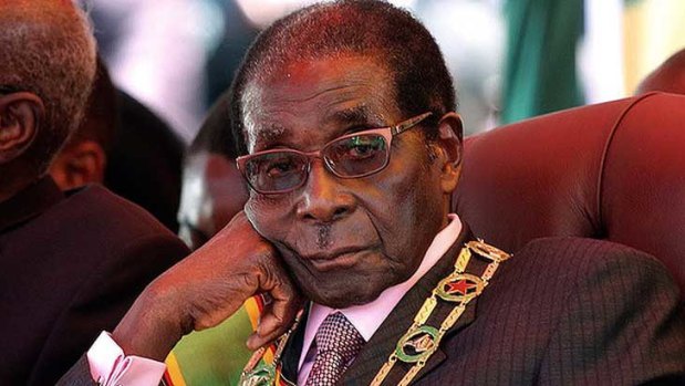Zimbabwe's former  president Robert Mugabe in happier times.