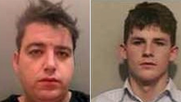 Two of the alleged male Irish scammers sought by police.