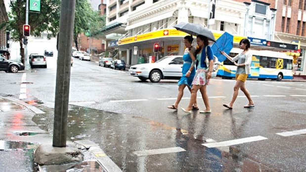 The rainfall was expected to peak in Brisbane during Sunday afternoon and evening.