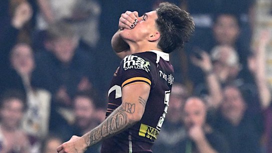 Enjoying a drink? Reece Walsh on Thursday night.