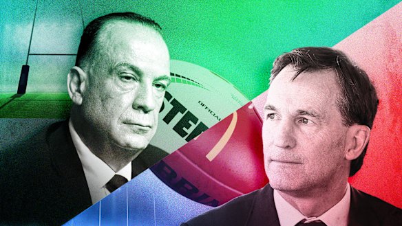 NRL boss Peter V’landys and AFL CEO Andrew Dillon.