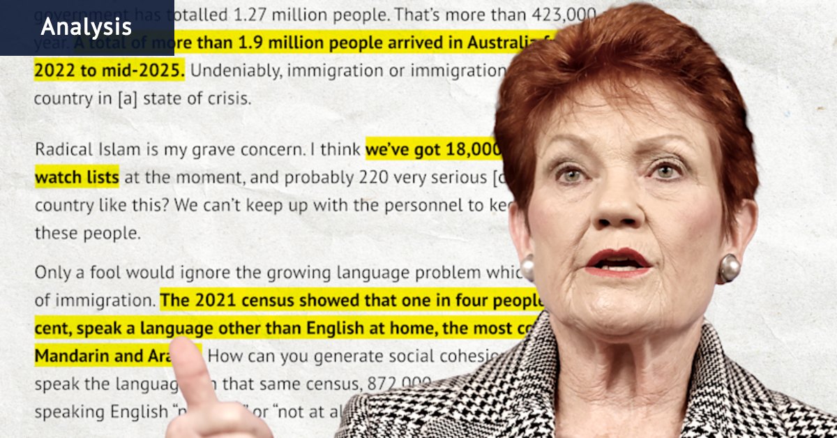Pauline Hanson spoke for 90 minutes. We examined her key claims