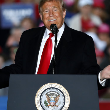Still looms large: Donald Trump at a rally in Murphysboro, Illinois, in 2018.