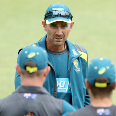 Justin Langer during a training session ahead of the WACA Test in November 2018.