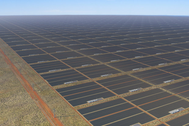 A rendering of the Sun Cable resource project.