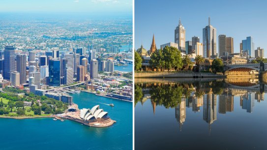 Sydney and Melbourne.