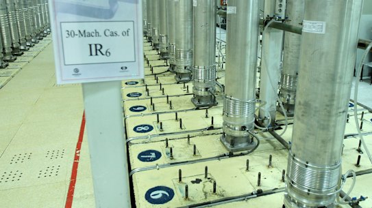 Centrifuge machines in Iran’s Natanz uranium enrichment facility, pictured in 2019, were hit by the attack.