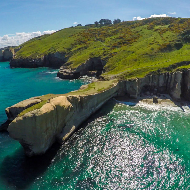 Dunedin’s Tunnel Beach, New Zealand.