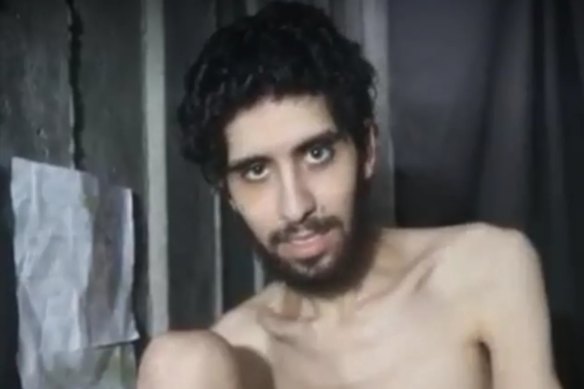 A still showing Israeli hostage Evyatar David from the video released by Hamas.