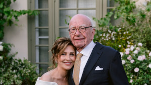 Rupert Murdoch, 93, at his wedding last month to 67-year-old Elena Zhukova.