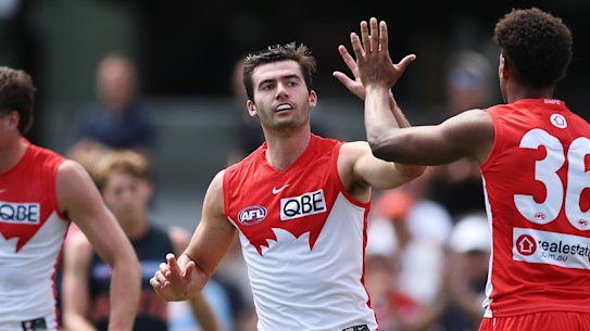 Logan McDonald booted four goals against the Giants on Thursday.