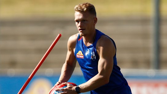 Adam Treloar at Western Bulldogs training earlier in the pre-season.