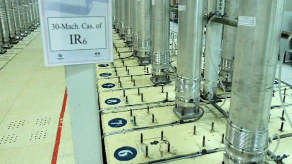 Centrifuge machines in the Natanz uranium enrichment facility in central Iran in 2019.