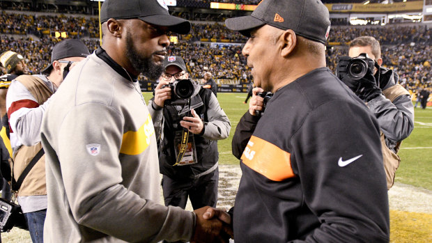 Marvin Lewis (right) was among the victims of the NFL coaching sacking spree.