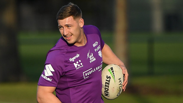Storming in:  Max King made his first-grade debut for Melbourne Storm against his old side Gold Coast last round.