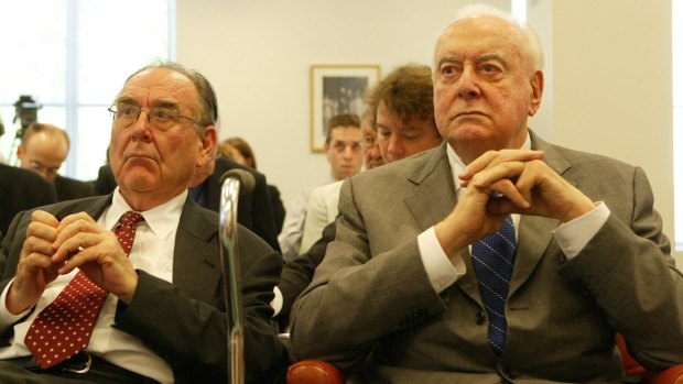 Speechwriter Graham Freudenberg with former prime minister Gough Whitlam in 2005. 
