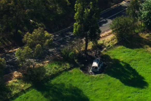 The crash scene near Mansfield.