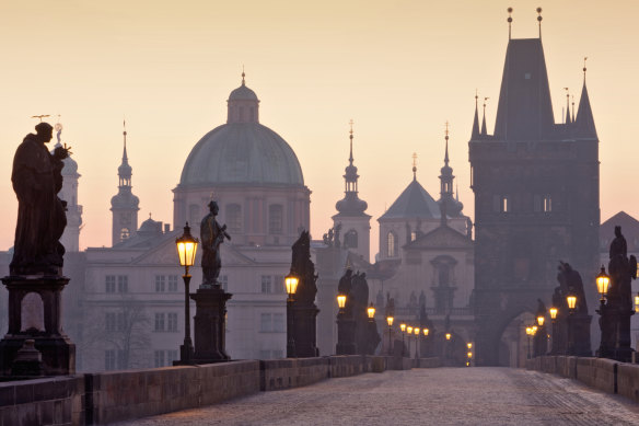 Prague's famous Charles Bridge, named after King Charles IV. The foundation stone was laid in 1357.