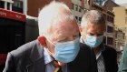 Ron Brierley arrives at court on Thursday.