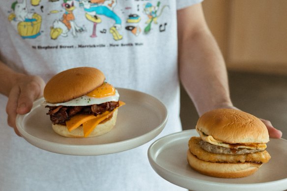 Breakfast burger and Soulmate bae roll.