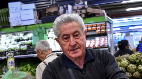 Danny Luppino at his fruit stall at Dandenong market.