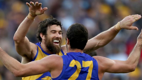 Eagles Josh Kennedy and Jack Darling.