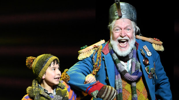 Charlie and Grandpa Joe in Charlie and the Chocolate Factory, the musical. 