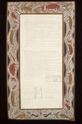 The Yirrkala bark petition, presented in 1963.