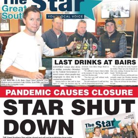Front page of the Great Southern Star based in Leongatha