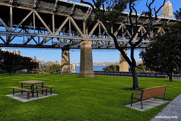 What Bradfield Park South will look like after landscaping and new turf is added in 2027.