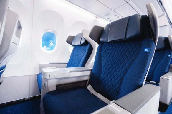 IndiGo’s just-launched business class, IndiGo Stretch.