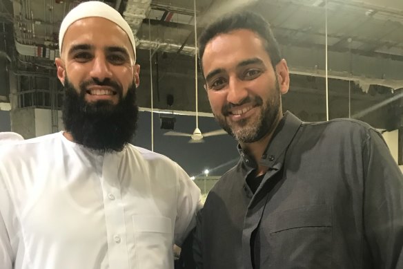 Bachar Houli and Waleed Aly in 2018, together on the Umrah, a pilgrimage to Mecca that Muslims can make at any time of year. 