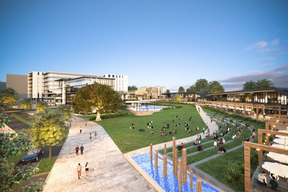 Renders of the planned Cudgen Connection precinct on the NSW Tweed Coast.