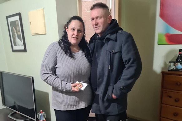 Athena Georgopoulos and her partner, Andrew Gunn. The couple were expecting a baby.