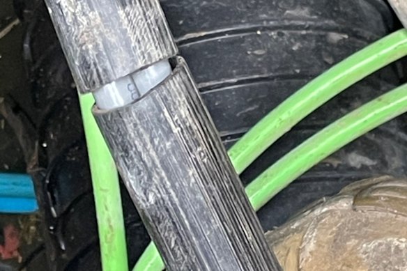 A photo supplied by Optus showing the damage.