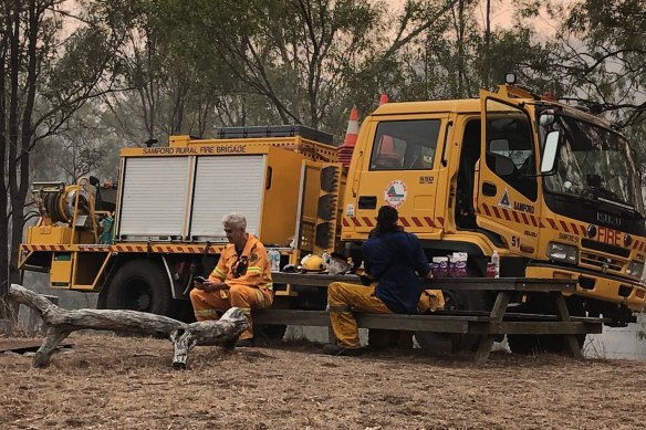 Samford Rural Fire Brigade members attending Black Summer fires in 2019-20.