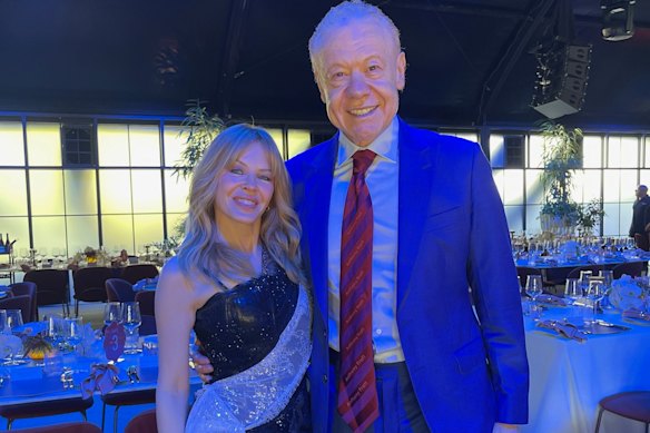 Kylie Minogue with Anthony Pratt at the annual Visy night in Kew.