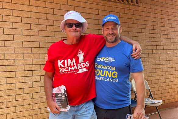 Golin (right) campaigning for Rebecca Young.