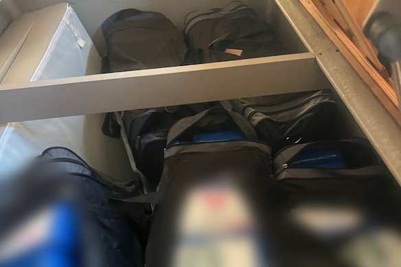 The drugs were allegedly found in duffel bags on board. 