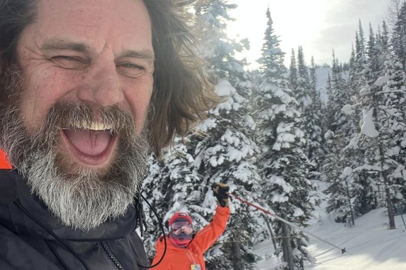 Canstruct director Daniel Murphy skiing in Banff, Canada, in 2022.