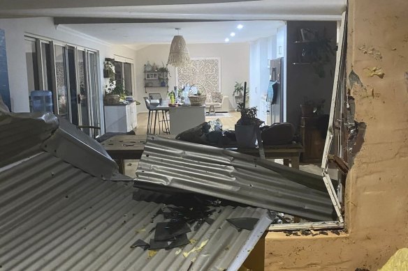 Ella Curic had just finished dinner when her neighbour’s roof came through their window in Kalbarri.