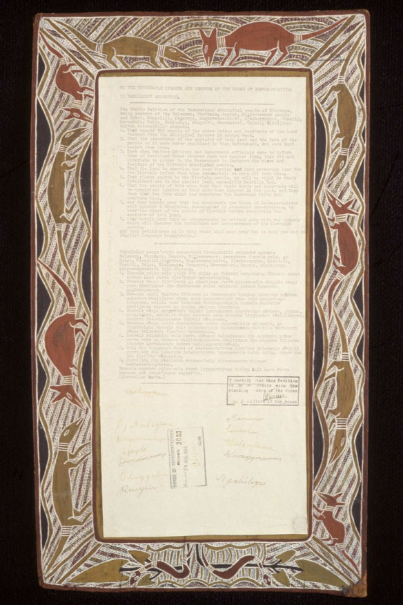 The Yirrkala Bark Petition, presented in 1963.