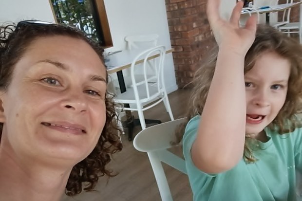 Geni Kelepouris and her daughter Lizzie, whom she homeschools.