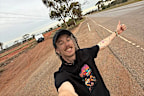 Pechar stayed in-line with local laws by only hitchhiking in WA, SA and NSW.