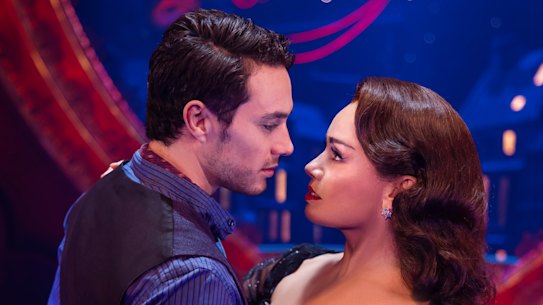 When Des Flanagan sings Rolling Deep his character Christian is in the despair over the possibility of losing Alinta Chidzey’s Satine.